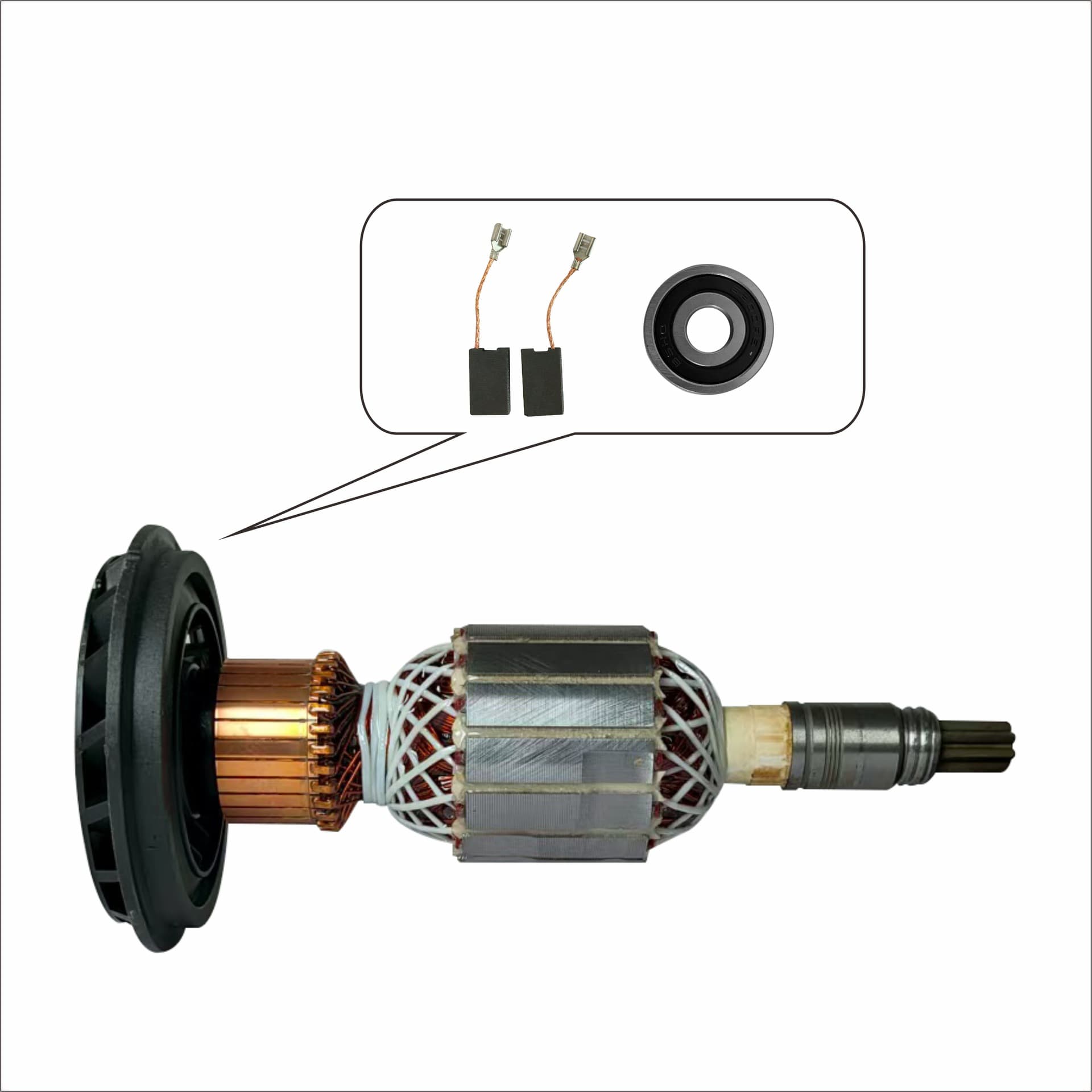 Complete collection of power tool accessories, rotor, stator, switch, bearing, carbon brush, original parts wholesale, original factory direct sales 4