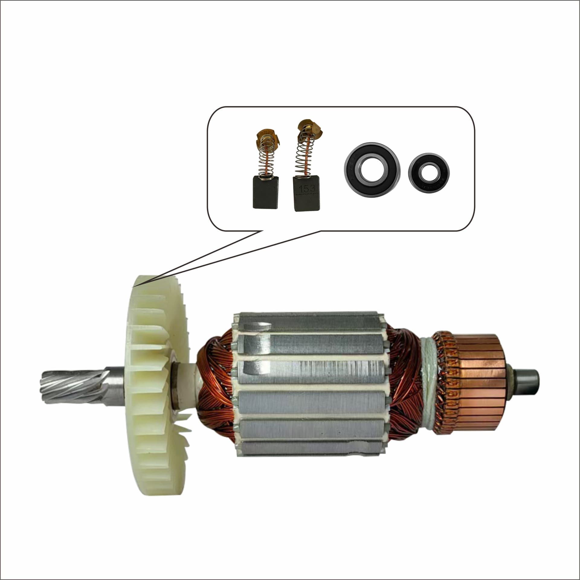 Complete collection of power tool accessories, rotor, stator, switch, bearing, carbon brush, original parts wholesale, original factory direct sales 5