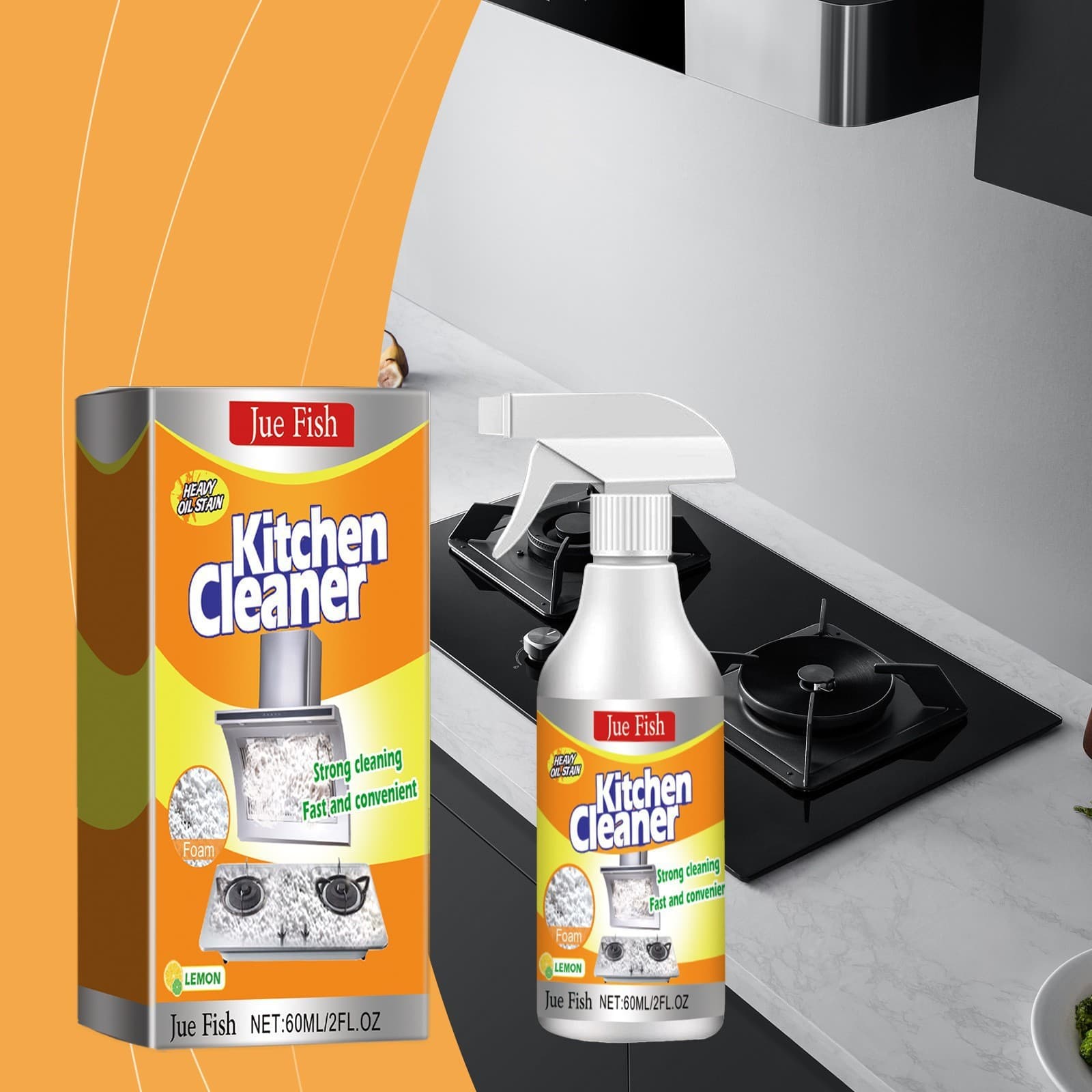 Jue-Fish Kitchen Foam Cleaner - Heavy Grease Degreaser 1