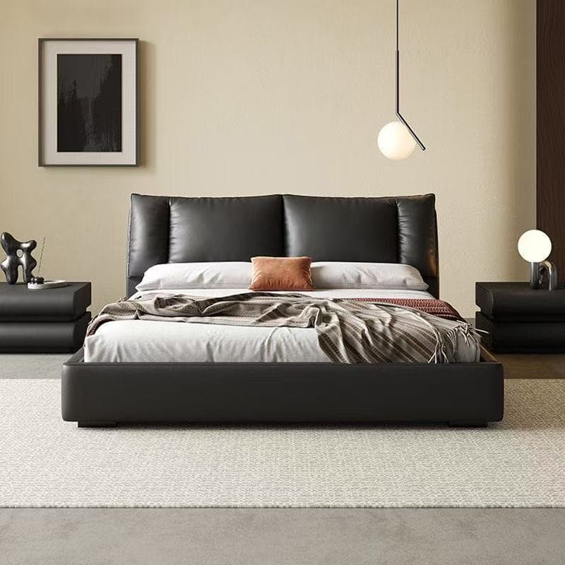 Sailing Ship Bed - Italian Minimalist Leather (Black Master) 2