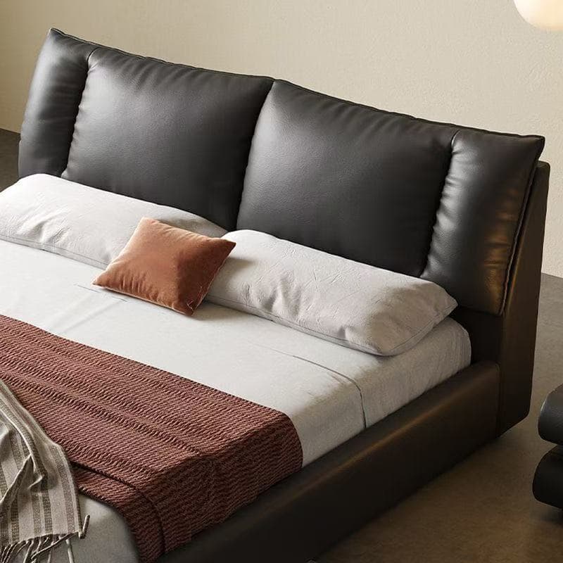 Sailing Ship Bed - Italian Minimalist Leather (Black Master) 4
