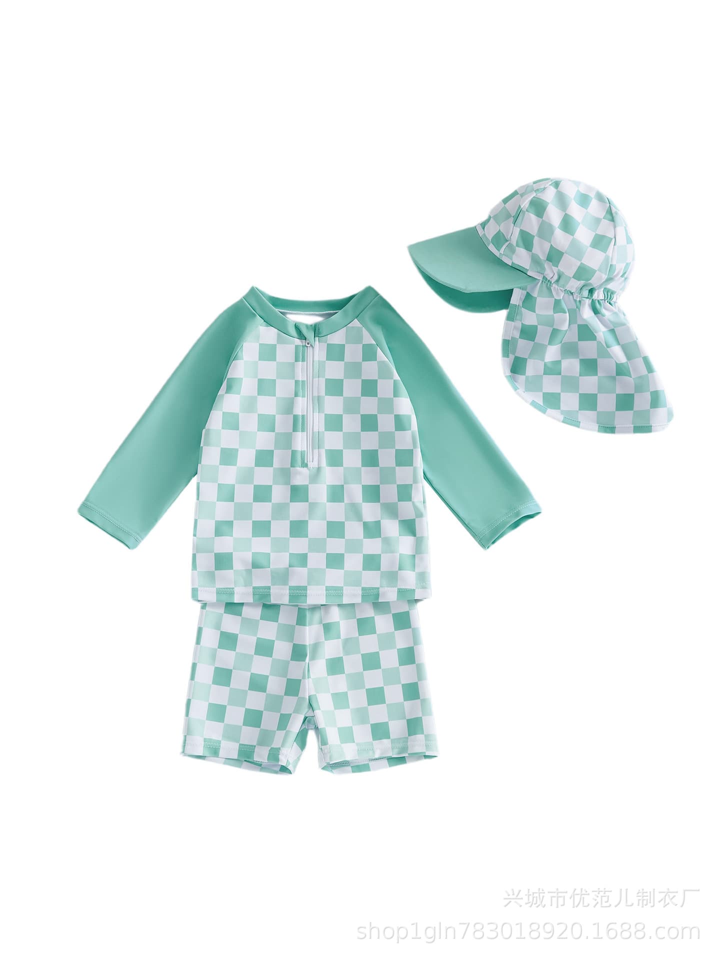 (Cross-border trading), children's swimwear for boys, long-sleeve, set, 3 piece set 5
