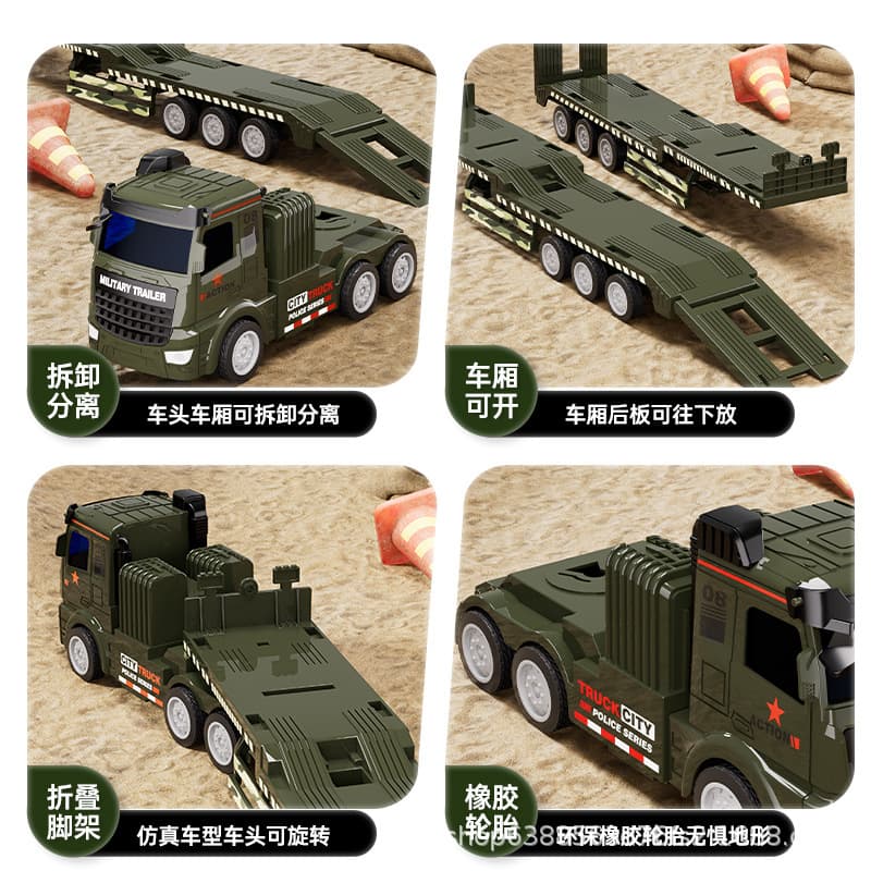 Big camouflage transport for boys, realistic toy car, remote control, Birthday gift 4