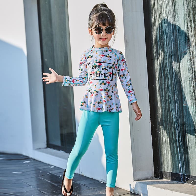 Children's swimwear, split uniform, long-sleeve, trousers, for teenagers 3