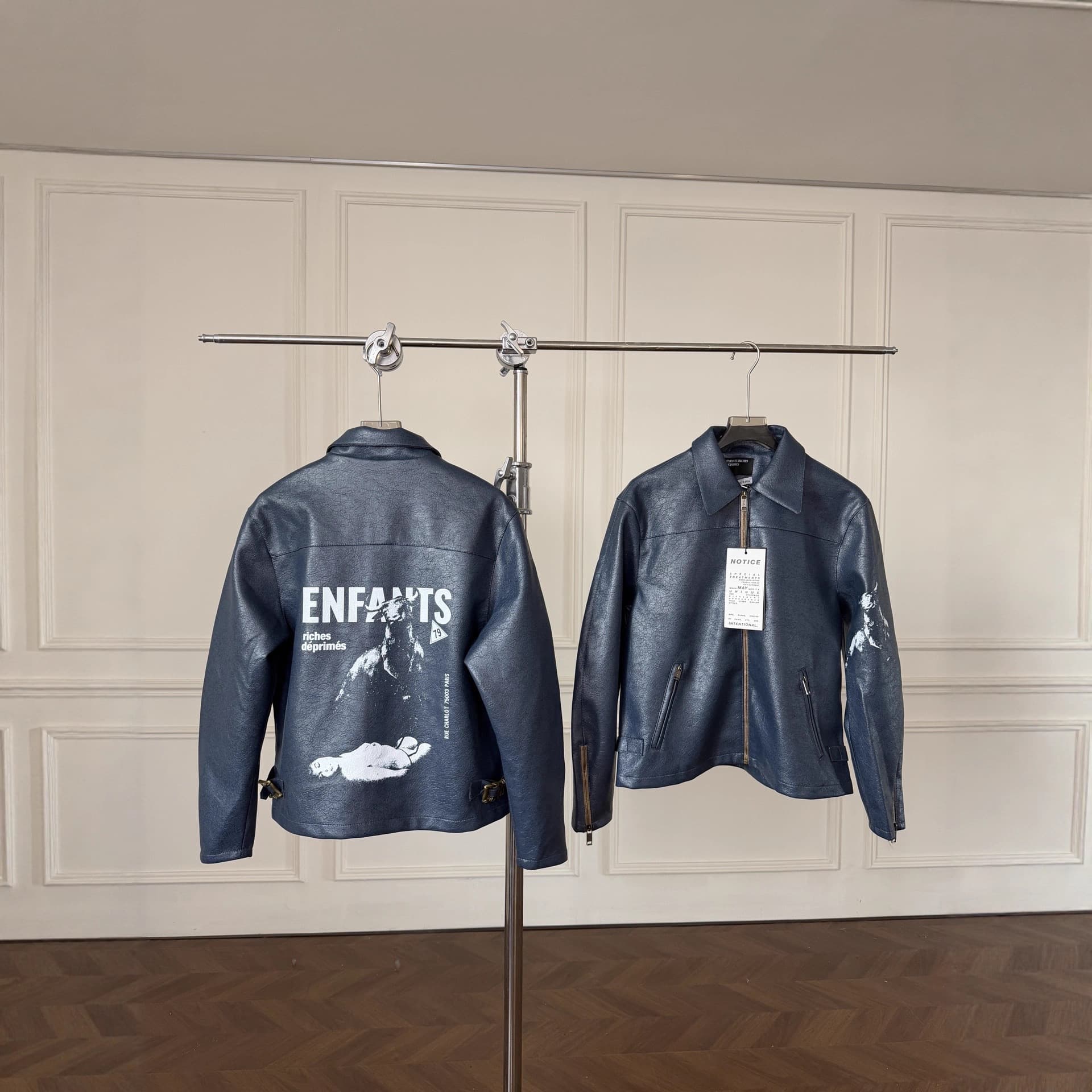 Cross-border ENFANTS RICCHES DÉPRIMÉS ERD 24ss bull cracked lambskin jacket 5
