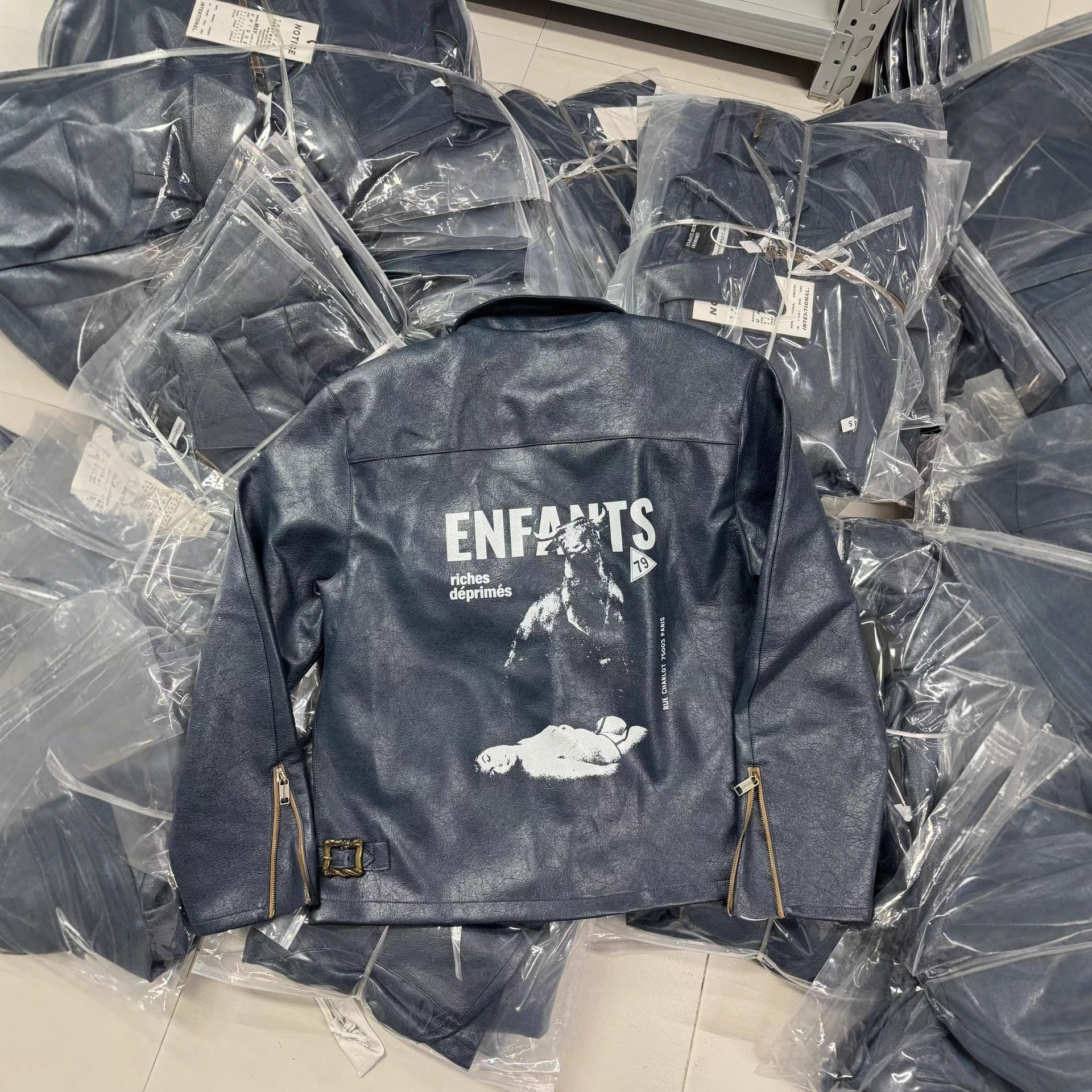 Cross-border ENFANTS RICCHES DÉPRIMÉS ERD 24ss bull cracked lambskin jacket 1