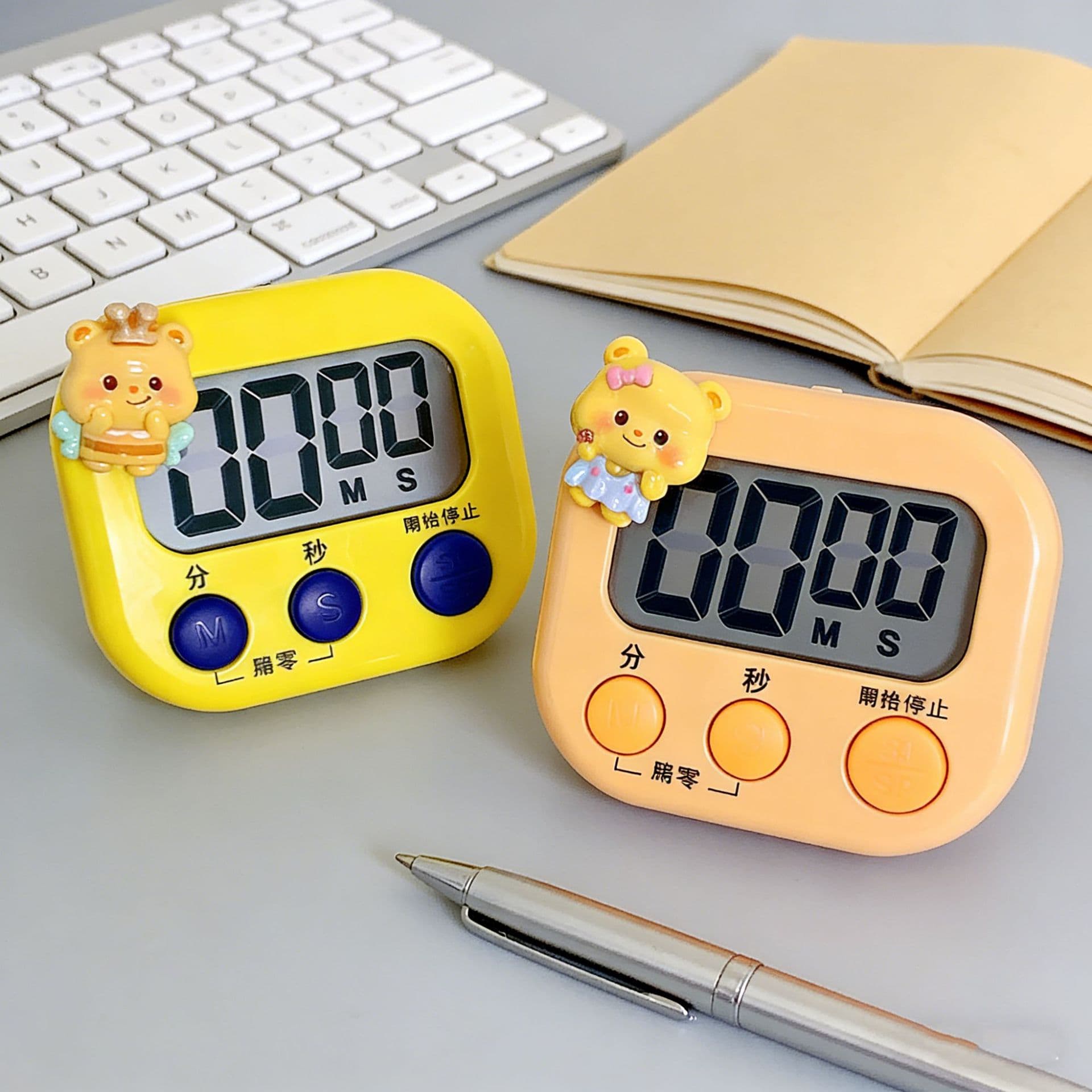 (Wholesale), oil, teaching stopwatch for students, with little bears, timer 2