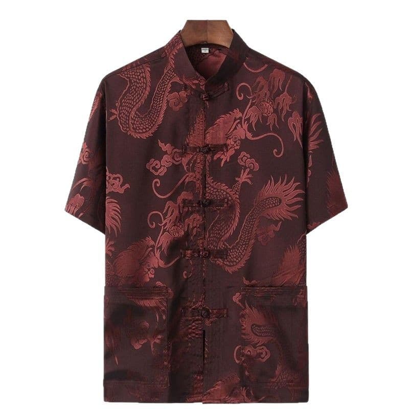 Summer shirt, ethnic Hanfu, Chinese style, with short sleeve, for middle age 5