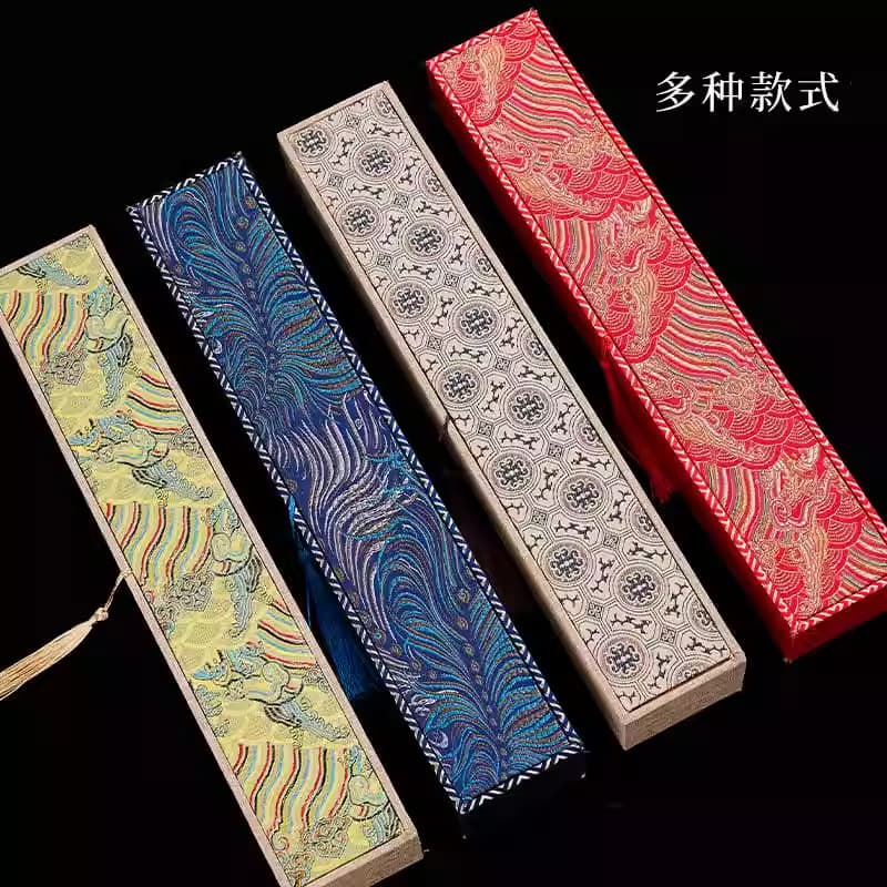 Yun brocade fan box Song brocade pattern eight-inch and ten-inch folding fan box ancient style folding fan collection gift hardcover Chinese fan box 3