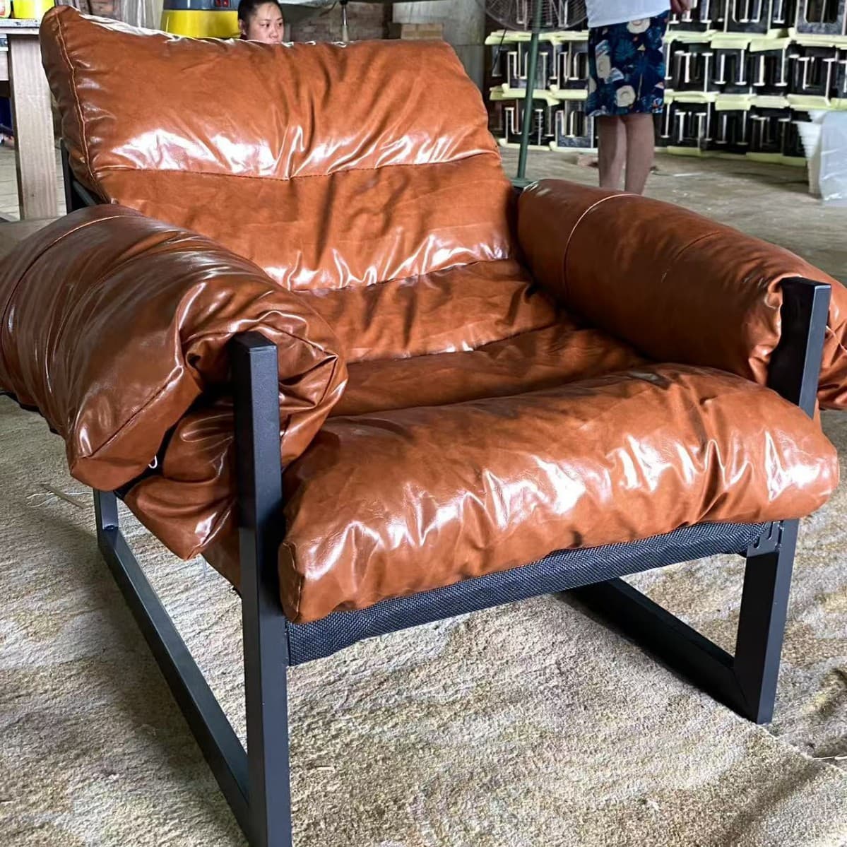 Jersey Chair Designer Single Sofa Chair Home Living Room Light Luxury Retro Leisure Lying Lazy Sofa Chair 4