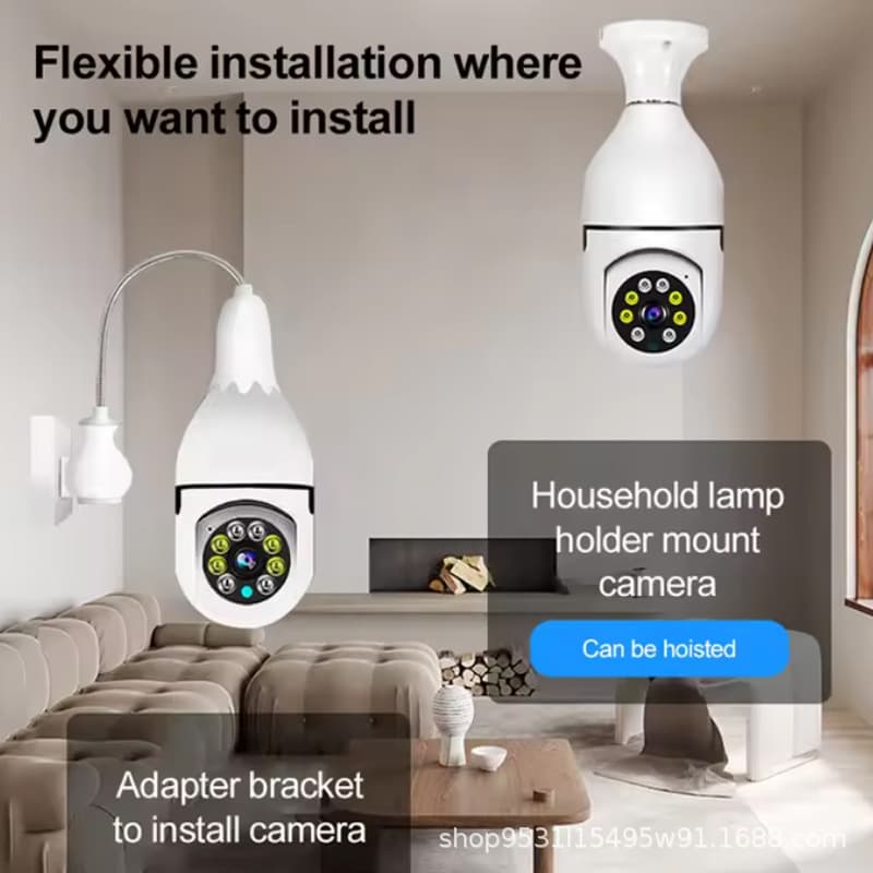 Bulb, monitor for home use, CCTV camera, lights, safe videocamera, 360 degrees, E27 3
