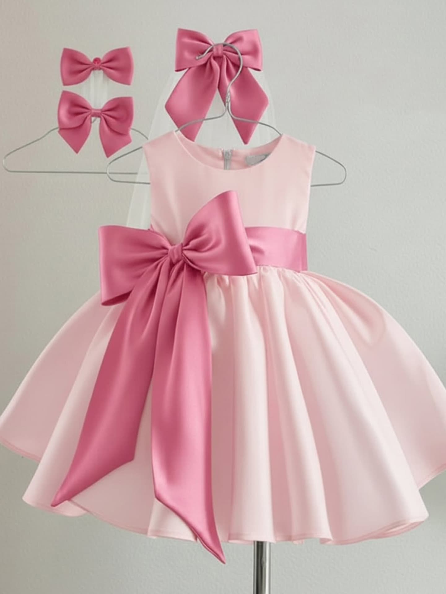 Fashionable cute children's small princess costume with bow, dress, piano performance costume, suit, new collection