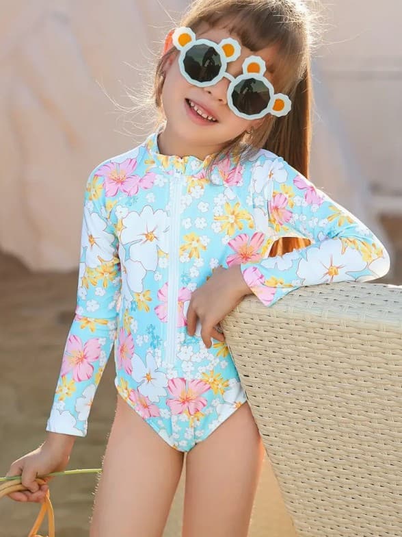 (Cross-border trading), children's swimwear, flowered 2