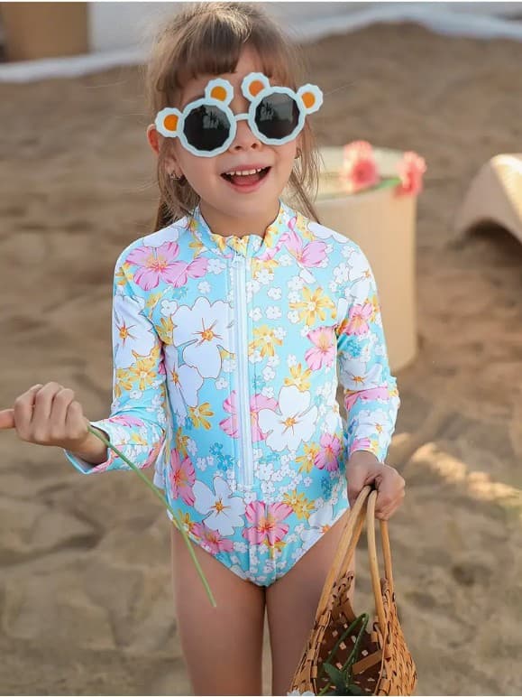 (Cross-border trading), children's swimwear, flowered 4