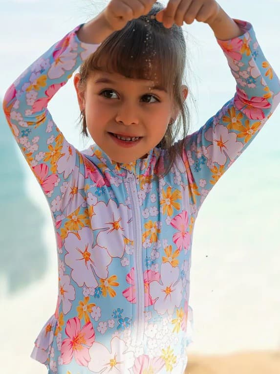 (Cross-border trading), children's swimwear, flowered 5