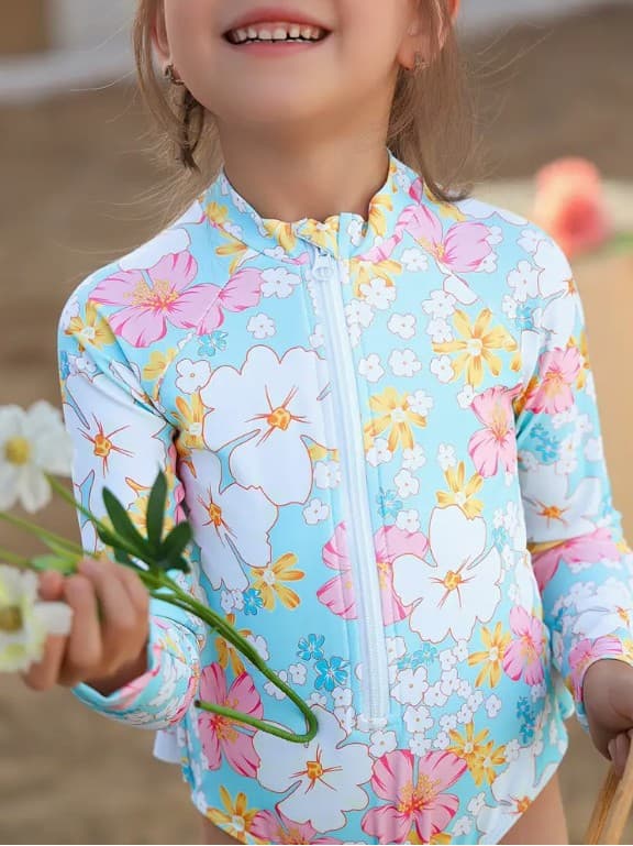 (Cross-border trading), children's swimwear, flowered 1