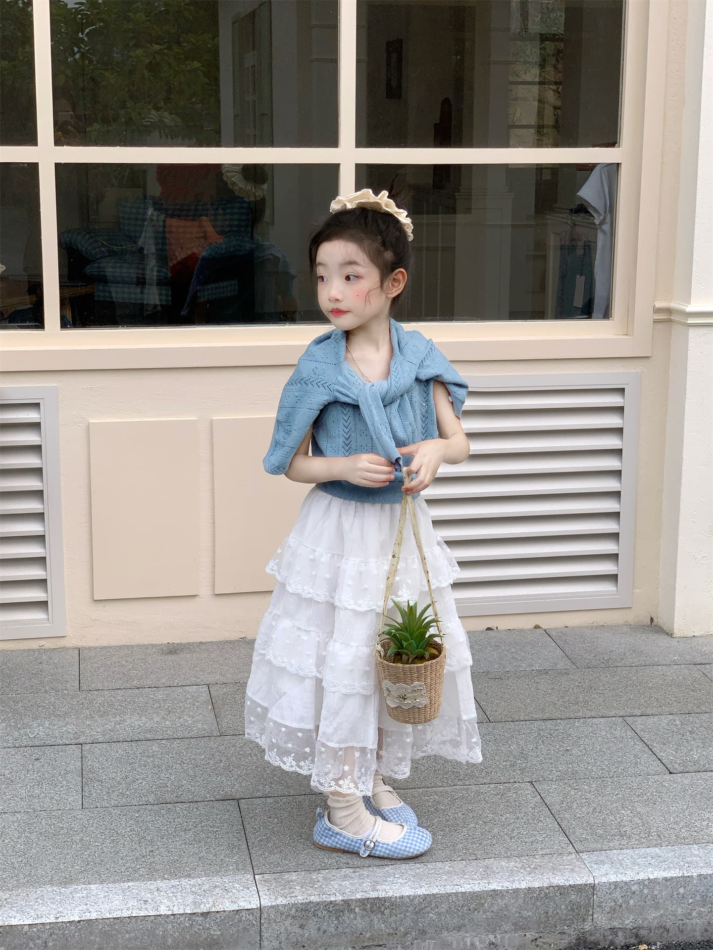 Cardigan, vest, spring set, knitted thin sweater girl's, trend of season, western style 1