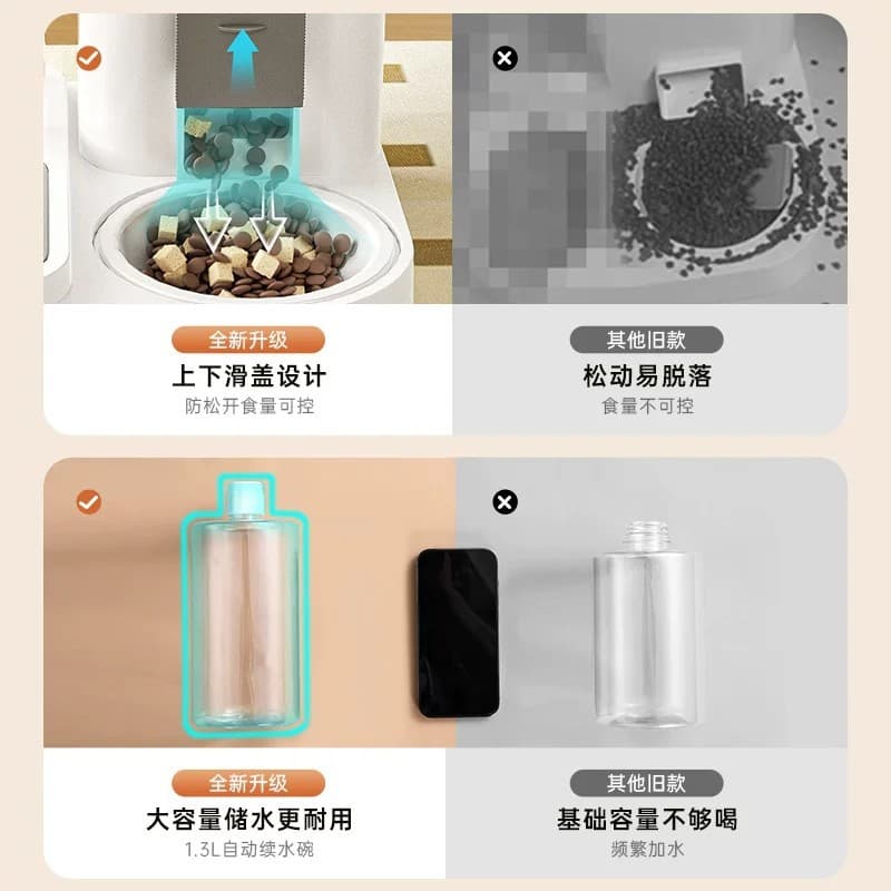 Cat bowl, dog bowl, cat automatic feeder, cat food bowl, drinking and feeding integrated pet water bowl, automatic refilling cat bowl 3