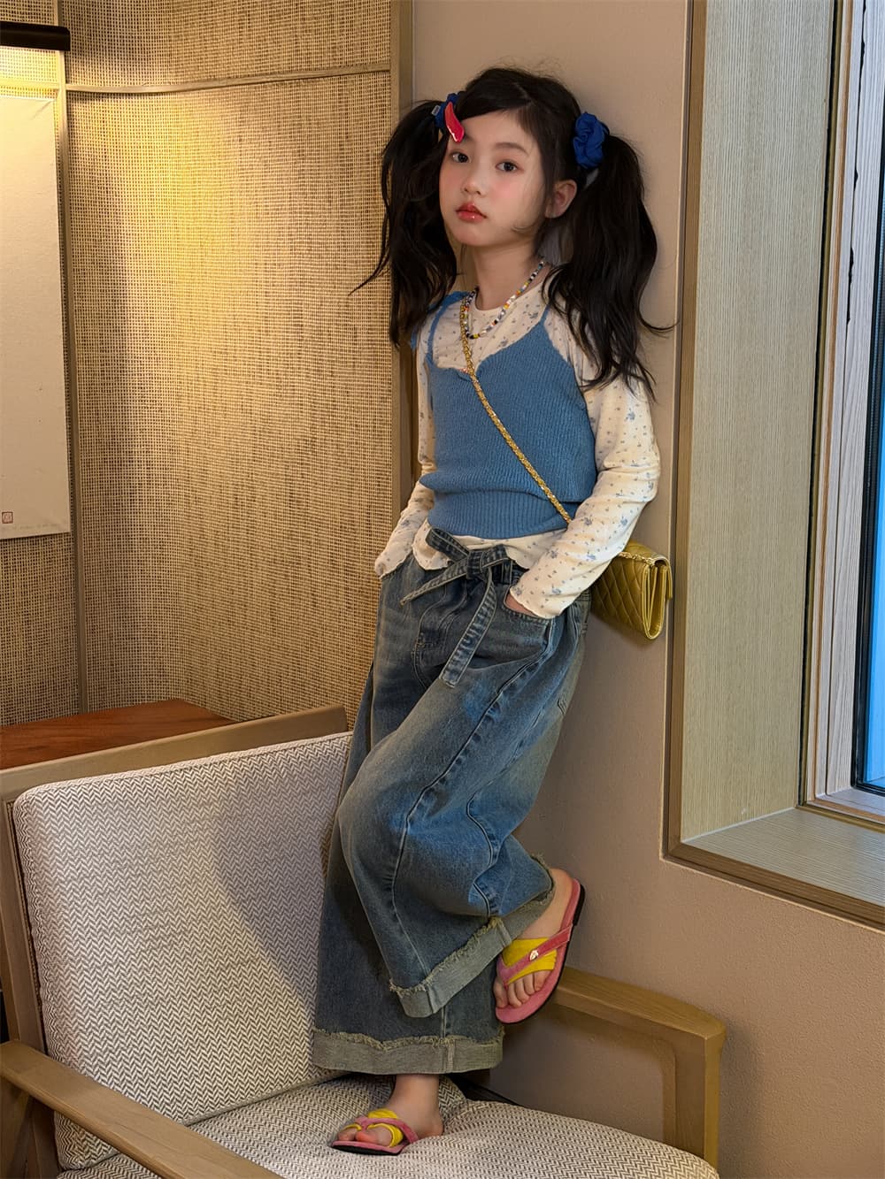 Spring design children's knitted sweater, children's clothing, lifting effect, 2026 years, western style 2