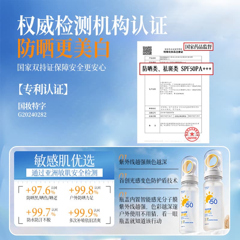 Multifunctional Brightening Fast Sun Protection Cream with Anti-Wrinkle 3