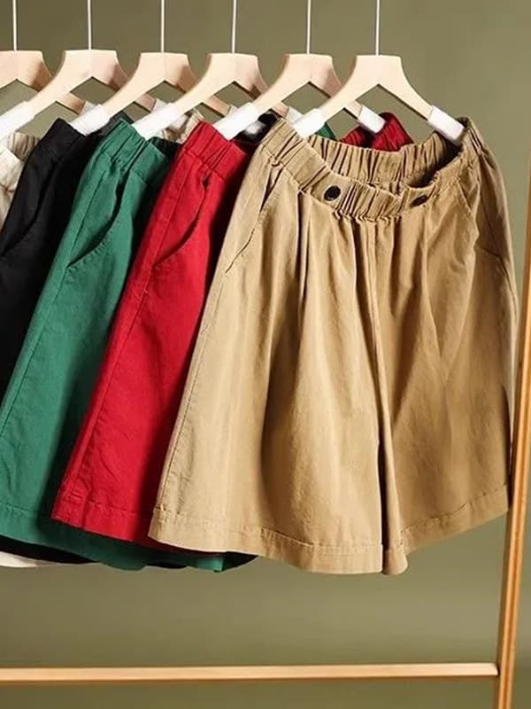 Summer shorts for leisure, design trousers, loose fit, elastic waist, trend of season, plus size 2