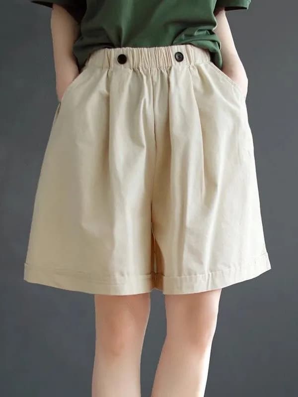 Summer shorts for leisure, design trousers, loose fit, elastic waist, trend of season, plus size 4