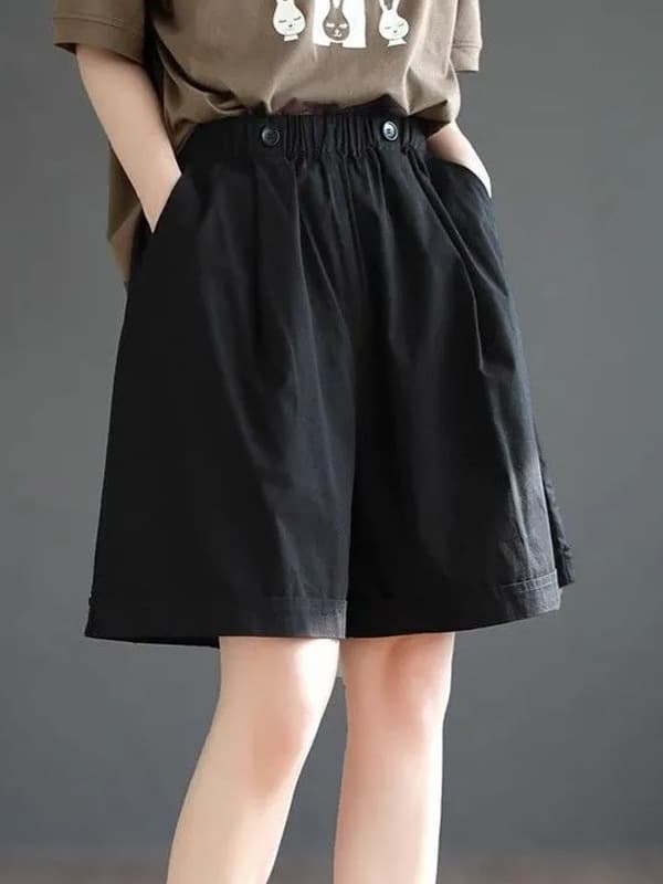 Summer shorts for leisure, design trousers, loose fit, elastic waist, trend of season, plus size 5