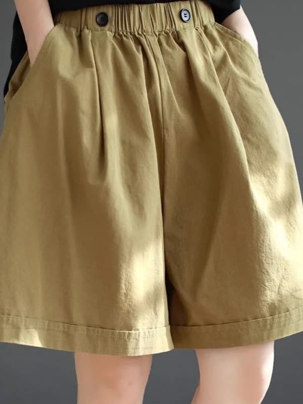 Summer shorts for leisure, design trousers, loose fit, elastic waist, trend of season, plus size 1