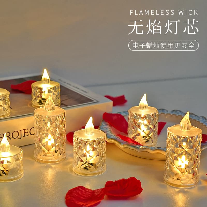 Led electronic candle light birthday proposal confession indoor room scene atmosphere layout props simulation decorative light 4