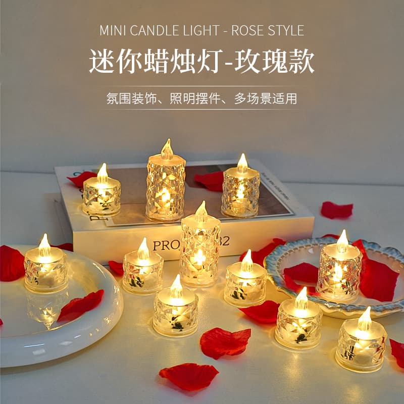 Led electronic candle light birthday proposal confession indoor room scene atmosphere layout props simulation decorative light 1
