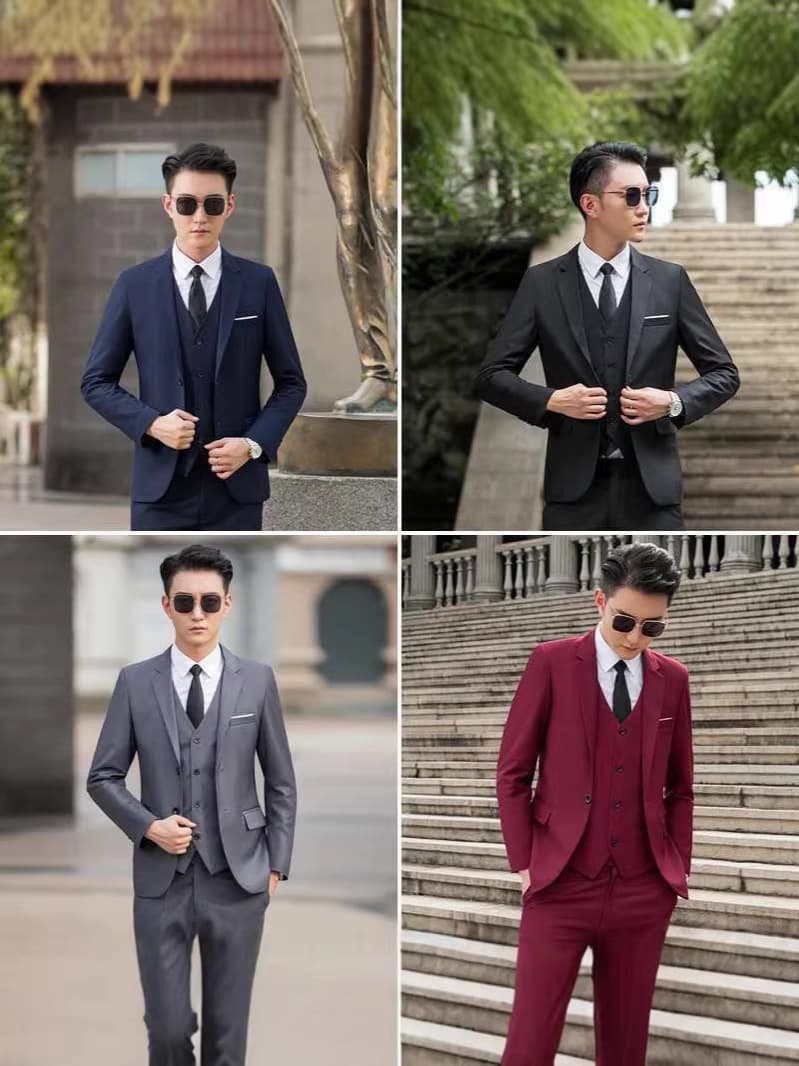 Dress for adults, classic suit jacket for students, black set, for teenagers 3