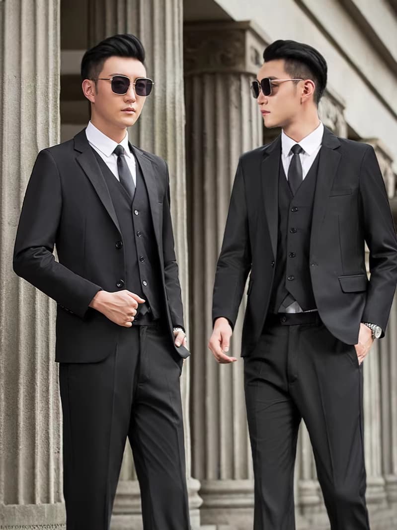 Dress for adults, classic suit jacket for students, black set, for teenagers 4