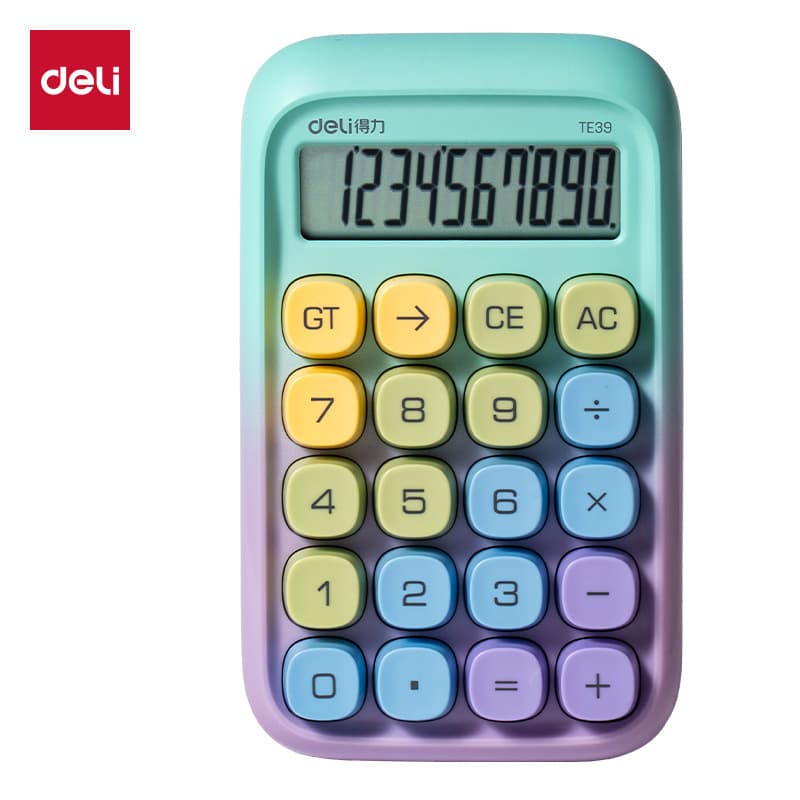 Deli TE39 Calculator Gradient Color High Value Calculator Multifunctional Office Cute Computer One Piece Dropshipping 5