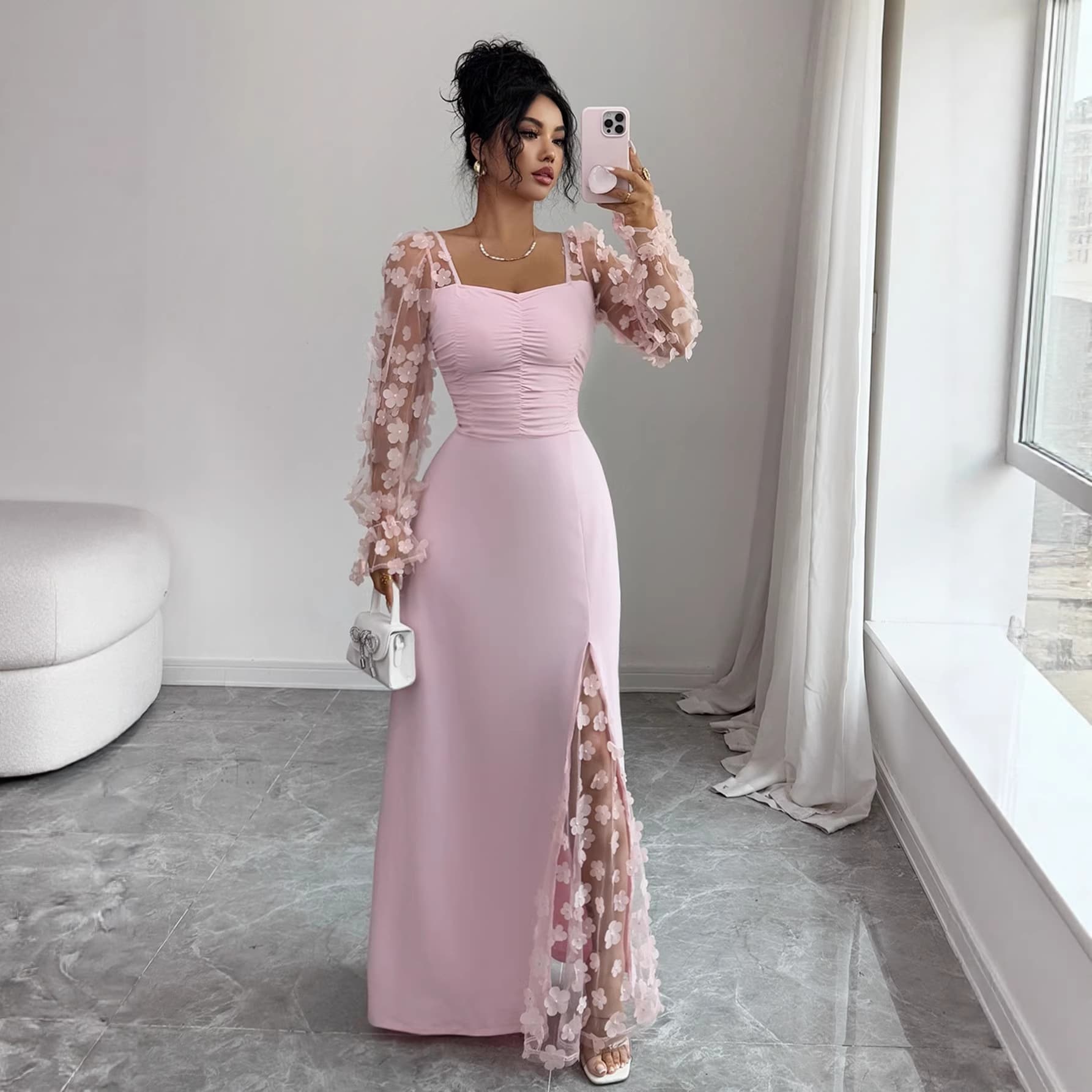 (Cross-border trading), retro long-sleeve, evening dress, European style, french style 4