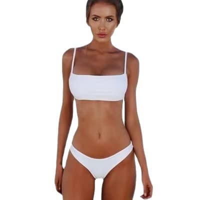 Split swimwear, solid color beach sexy top with cups, sports set, lifting effect 5