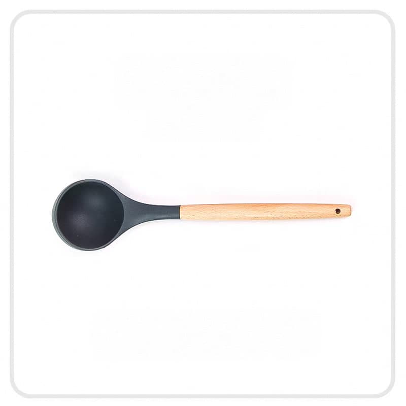 Silicone spatula, non-stick pot with wooden handle, three-piece set, food-grade high temperature resistant spoon, kitchen utensils, kitchen cooking spatula and spoon supplies 3