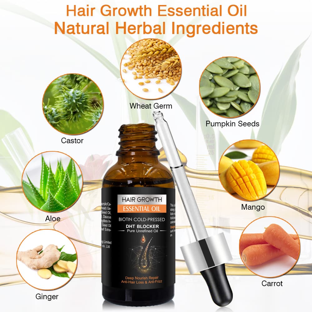 (Cross-border trading), (Wholesale), medical hair oil with ginger for scalp, non-washable massager, self-care, for hair care 3