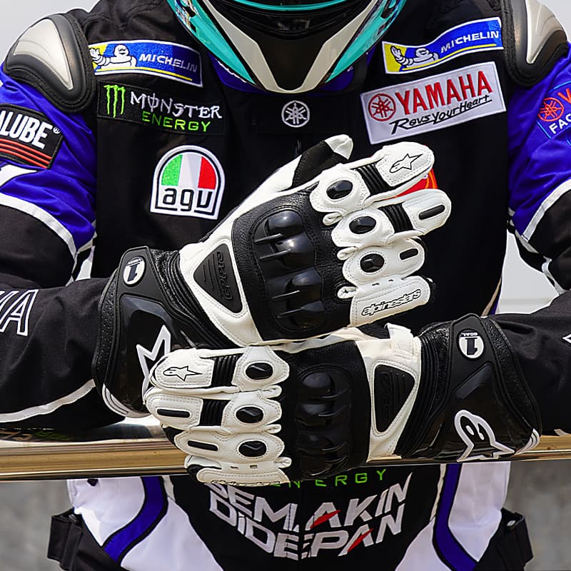 Travel off-road gloves all-season, racing car, equipment, fall protection, genuine leather 4