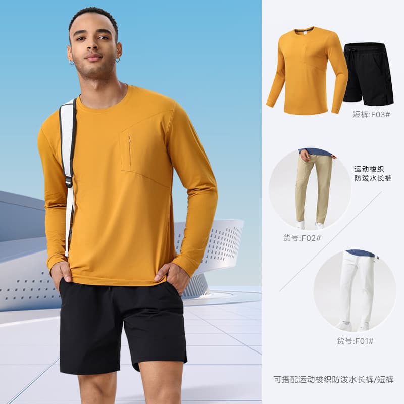 Warm sports suit, long-sleeve, travel quick dry keep warm T-shirt for leisure for gym, for running 4