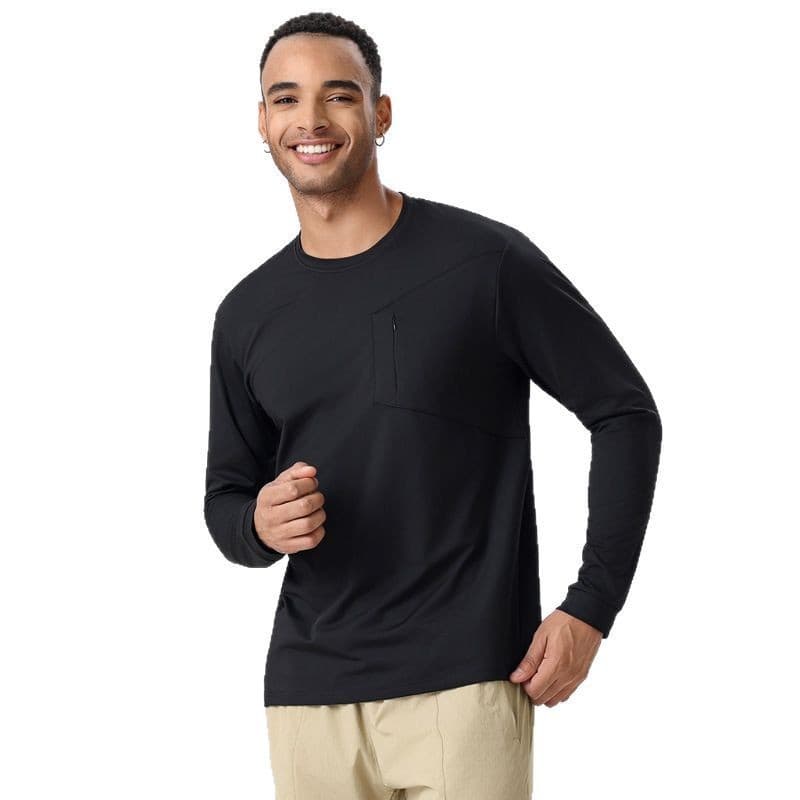 Warm sports suit, long-sleeve, travel quick dry keep warm T-shirt for leisure for gym, for running 5