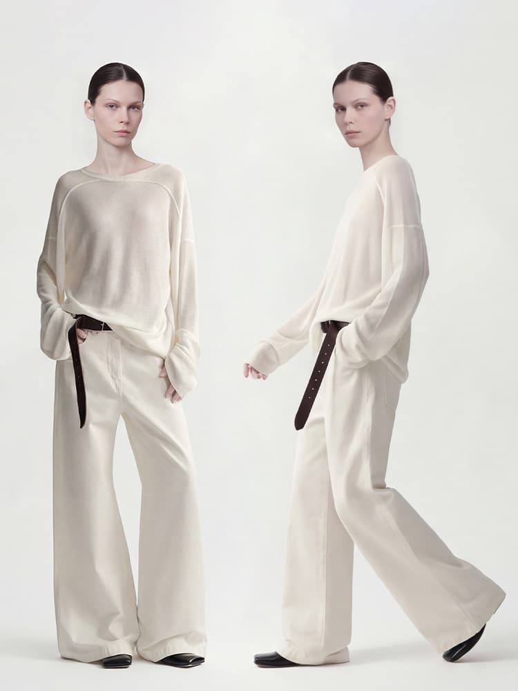 Knitted long-sleeve with a round collar, sweater, oversize, sun protection 2