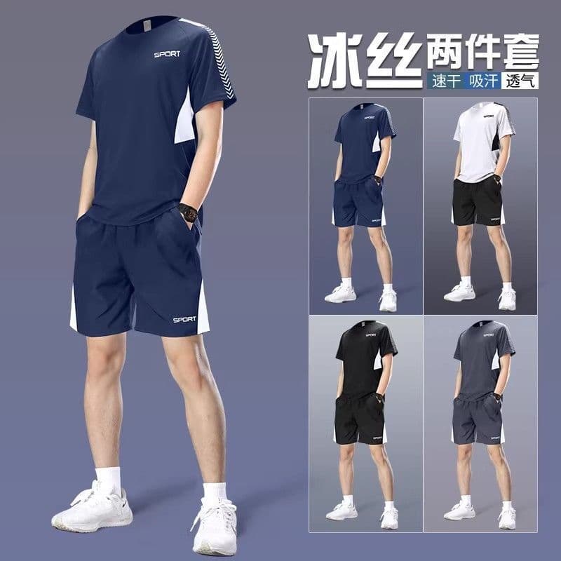 Quick dry body-friendly sports suit for gym, uniform for cycling for badminton for training, overall, for running, oversize, tight 1