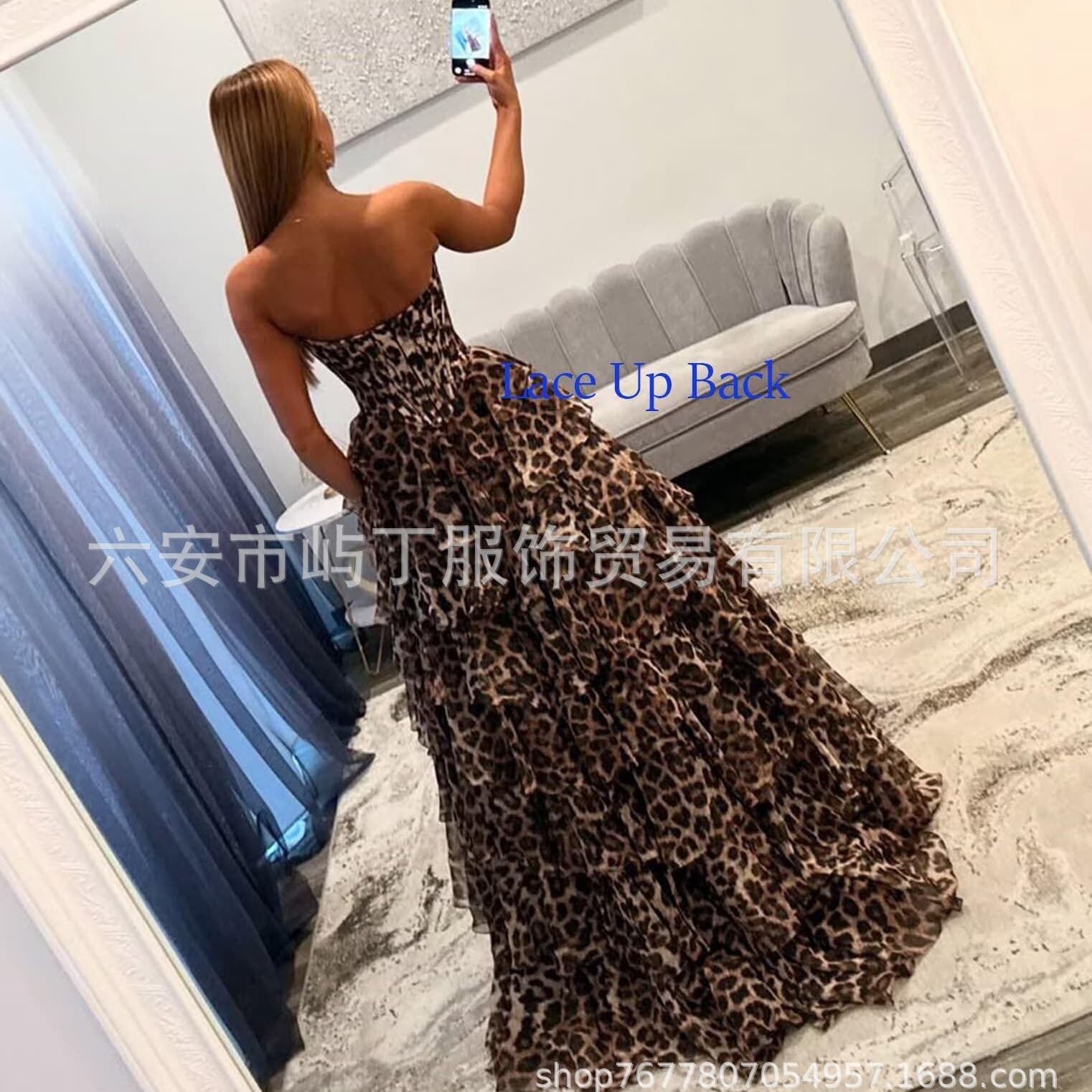 (Cross-border trading), evening dress, long tube top, European style, graduation party 2