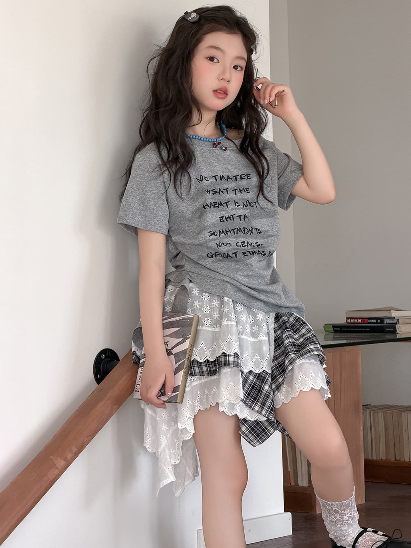 Summer mini-skirt, set, children's short sleeve T-shirt, children's clothing 2
