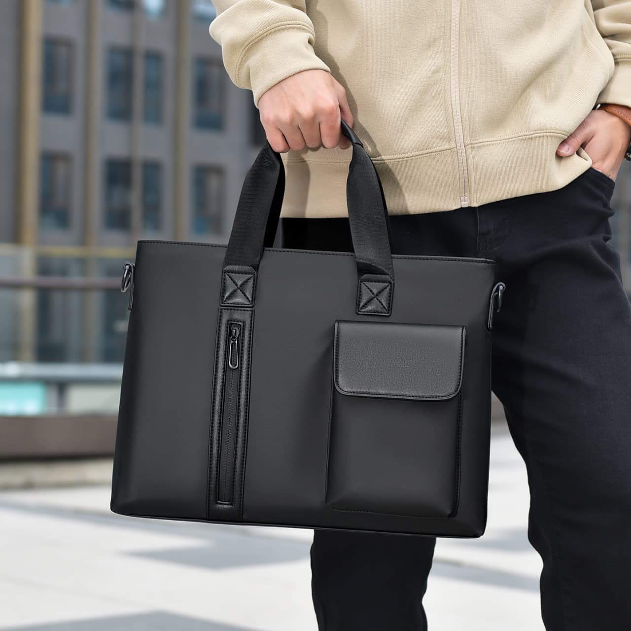 Business laptop, men's capacious travel bag, purse, simple and elegant design, business version 4