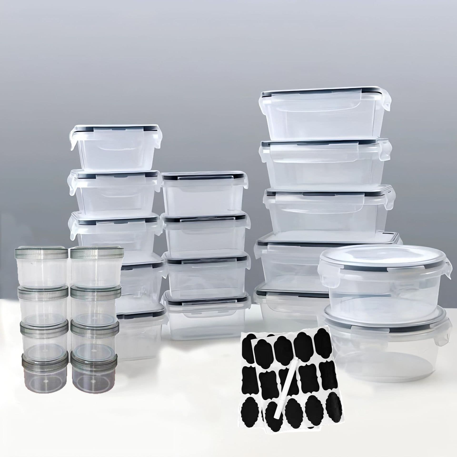 Food grade PP crisper sealed microwave heating lunch box refrigerator freezer storage box kitchen storage set 2