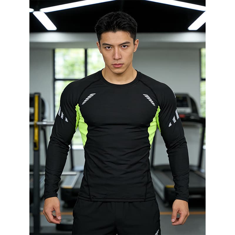 Sports quick dry long-sleeve, base body-friendly sports suit for gym, T-shirt, tight, for running 2