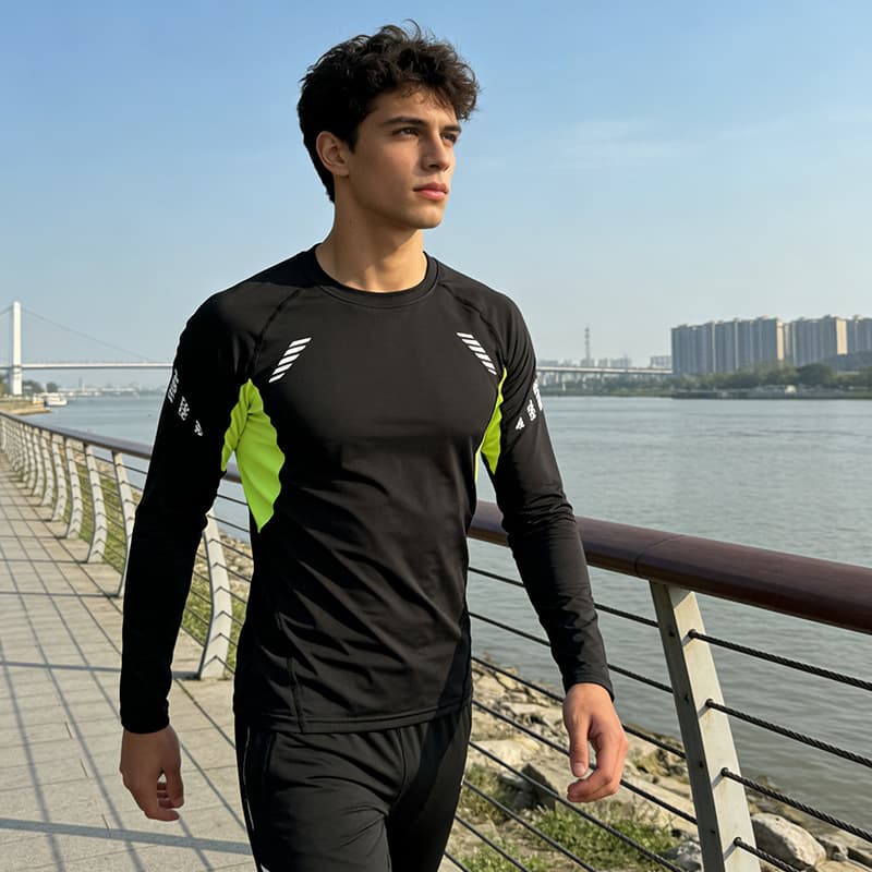 Sports quick dry long-sleeve, base body-friendly sports suit for gym, T-shirt, tight, for running 1