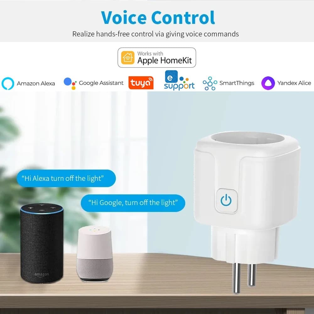Matter Tuya Smart Socket 16A European Standard 20A European Standard WiFi Remote Alexa Control Voice Control 4