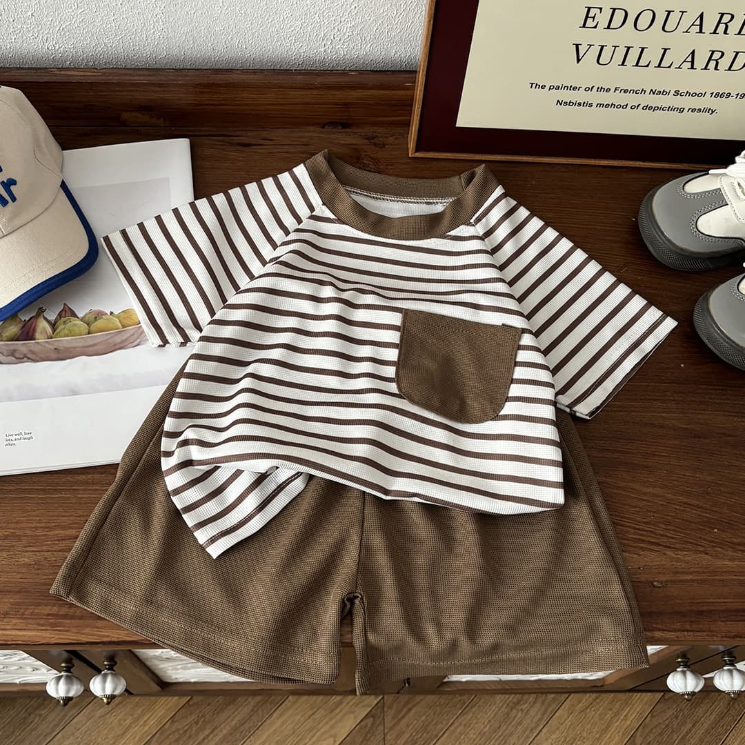 Summer children's sleeves, set for boys, thin short sleeve T-shirt, children's clothing 2
